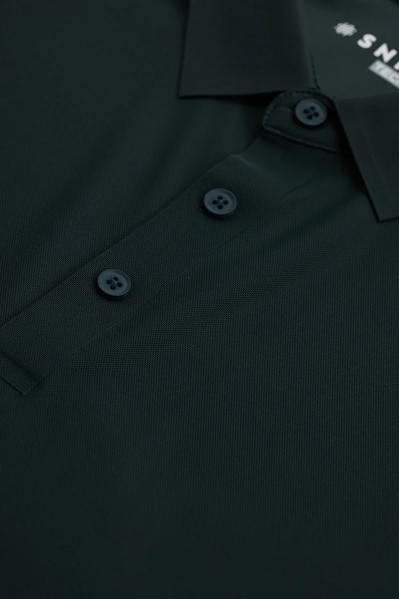 SNITCH Dark Green Technical Stitchless Polo T-Shirt
